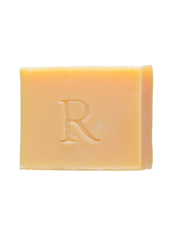 A single RAW BODY BAR with the letter 'r' embossed on it, isolated against a white background.
