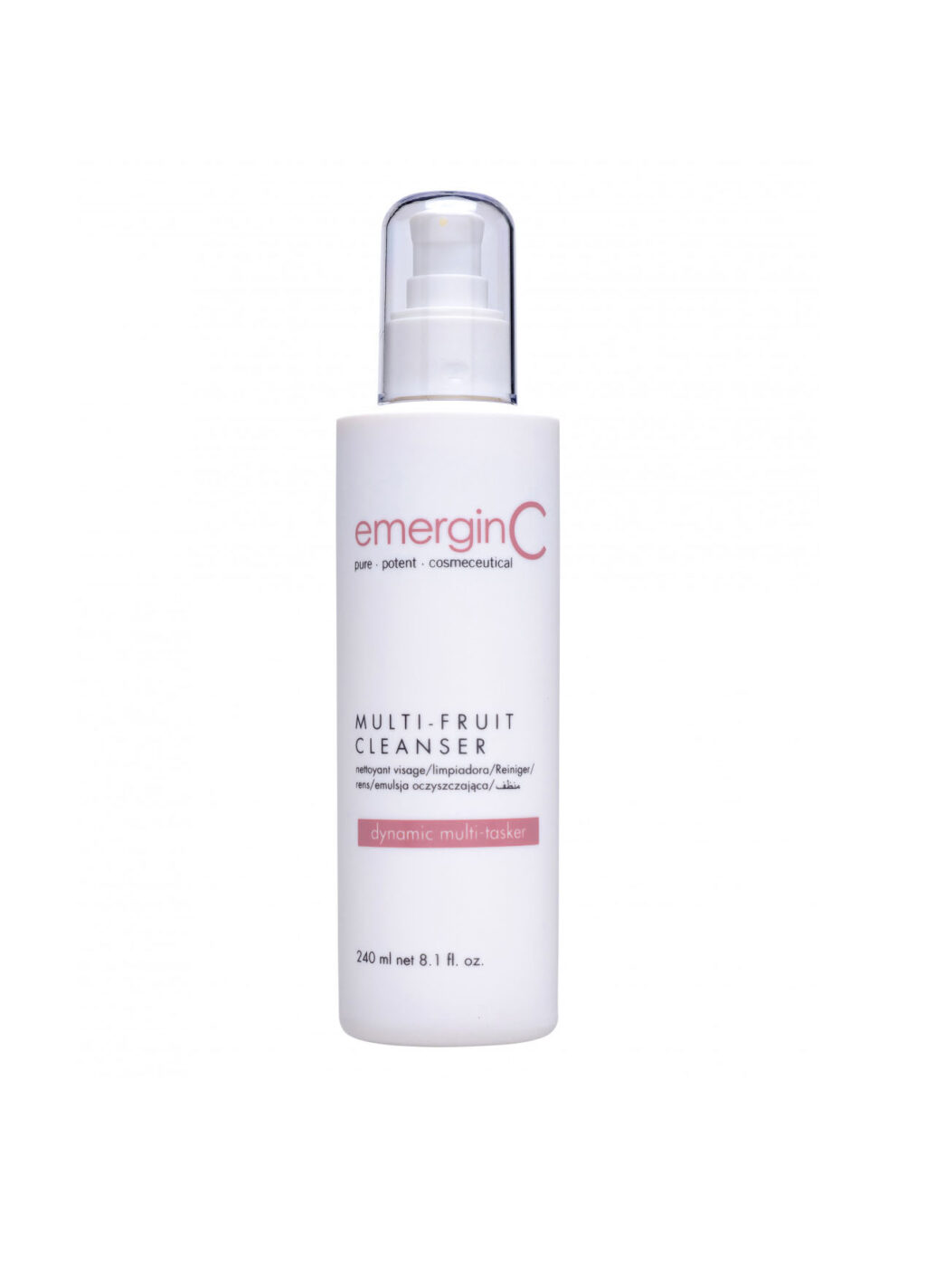 A bottle of emerginc multi-fruit cleanser against a white background.
Product Name: emerginc