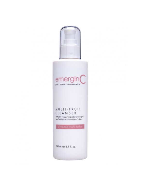 A bottle of emerginc multi-fruit cleanser against a white background.
Product Name: emerginc