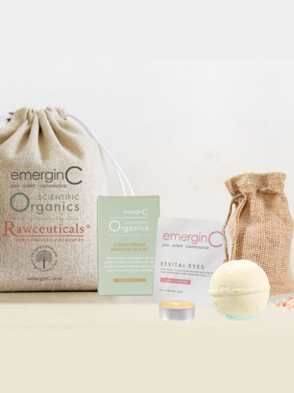 A collection of At-Home Luxury Spa Kits - Organics displayed elegantly against a neutral backdrop, offering a sense of organic wellness and relaxation.