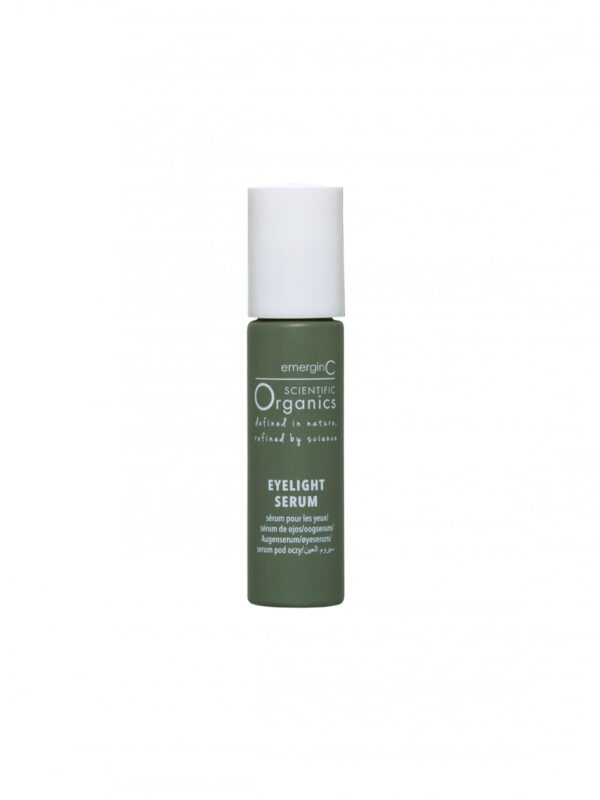 A bottle of emerginc scientific organics eyelight serum on a white background. 
Product Name: emerginc scientific organics