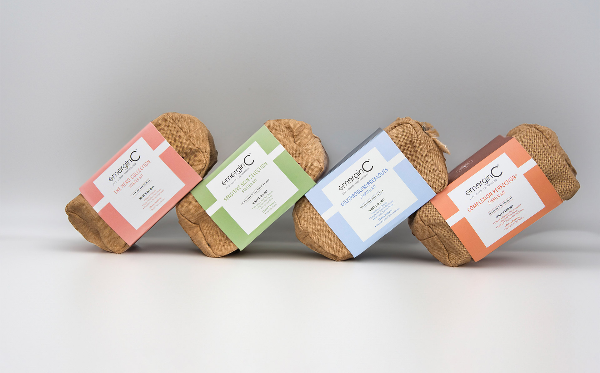 four emerginC Kit products bundles together in eco friendly packaging.