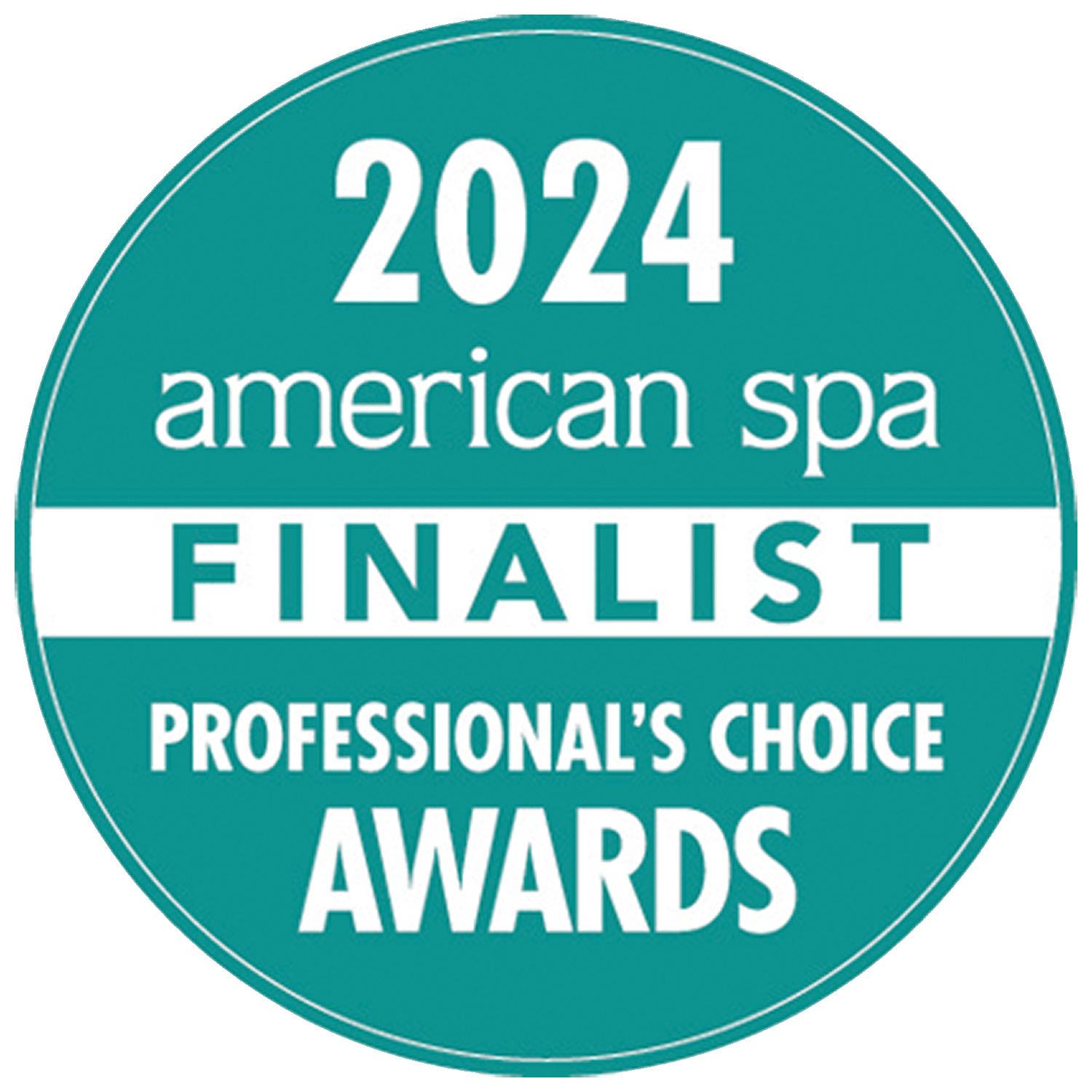 A green circle with white text, perfect for highlighting premium skin care lines for spas.